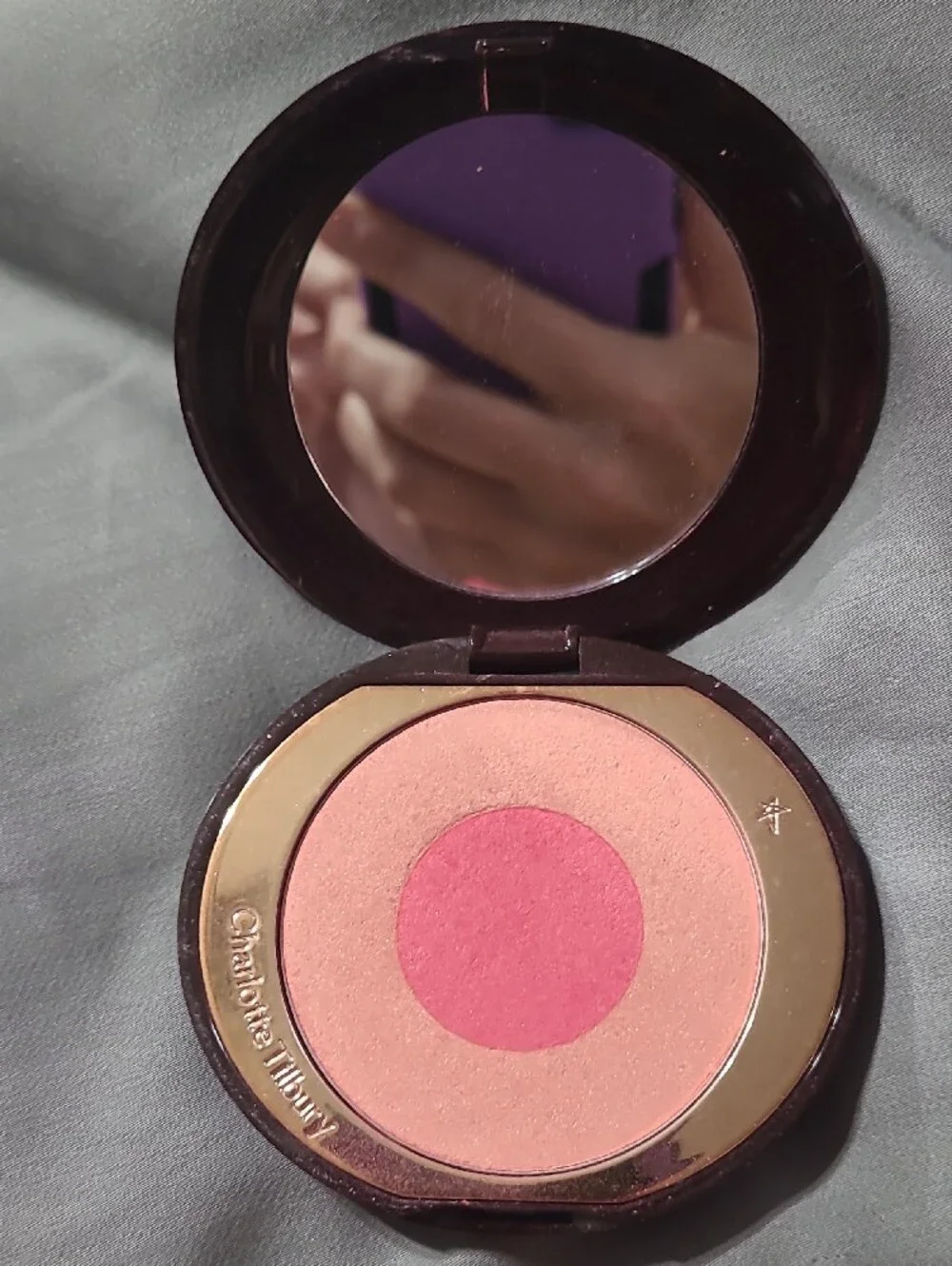 Charlotte Tilbury Compact in Deep Brown with Gold Accent